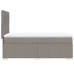 Cama box spring con colchón tela gris taupe 100x200 cm