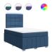 Cama box spring con colchón tela azul 120x190 cm