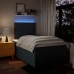 Cama box spring con colchón tela azul 120x190 cm
