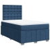 Cama box spring con colchón tela azul 120x190 cm