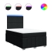 Cama box spring con colchón tela negro 120x200 cm