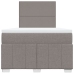 Cama box spring con colchón tela gris taupe 120x200 cm
