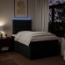 Cama box spring con colchón tela negro 120x200 cm