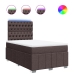 Cama box spring con colchón tela marrón oscuro 120x200 cm