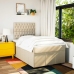 Cama box spring con colchón tela color crema 120x200 cm