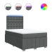 Cama box spring con colchón tela gris oscuro 120x200 cm