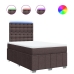 Cama box spring con colchón tela marrón oscuro 120x200 cm