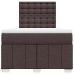 Cama box spring con colchón tela marrón oscuro 120x200 cm