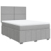 Cama box spring con colchón tela gris claro 140x190 cm