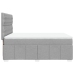 Cama box spring con colchón tela gris claro 140x190 cm