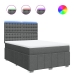 Cama box spring con colchón tela gris oscuro 140x190 cm