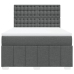 Cama box spring con colchón tela gris oscuro 140x190 cm