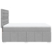 Cama box spring con colchón tela gris claro 140x200 cm