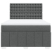 Cama box spring con colchón tela gris oscuro 140x200 cm