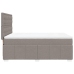 Cama box spring con colchón tela gris taupe 140x200 cm