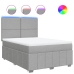 Cama box spring con colchón tela gris claro 160x200 cm