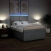 Cama box spring con colchón tela gris claro 160x200 cm