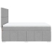 Cama box spring con colchón tela gris claro 160x200 cm