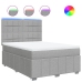 Cama box spring con colchón tela gris claro 160x200 cm