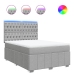 Cama box spring con colchón tela gris claro 160x200 cm