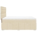 Cama box spring con colchón tela color crema 160x200 cm