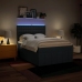 Cama box spring con colchón tela azul 160x200 cm