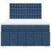 Cama box spring con colchón tela azul 160x200 cm