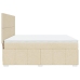 Cama box spring con colchón tela color crema 180x200 cm