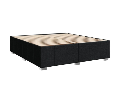 Cama box spring con colchón tela negro 180x200 cm