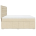 Cama box spring con colchón tela color crema 180x200 cm