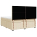Cama box spring con colchón tela color crema 180x200 cm