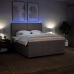 Cama box spring con colchón tela gris taupe 200x200 cm
