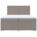 Cama box spring con colchón tela gris taupe 200x200 cm