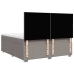 Cama box spring con colchón tela gris taupe 200x200 cm