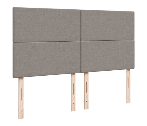 Cama box spring con colchón tela gris taupe 200x200 cm