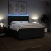 Cama box spring con colchón tela negro 200x200 cm
