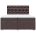 Cama box spring con colchón tela marrón oscuro 200x200 cm