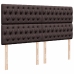 Cama box spring con colchón tela marrón oscuro 200x200 cm
