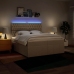 Cama box spring con colchón tela color crema 200x200 cm