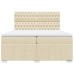 Cama box spring con colchón tela color crema 200x200 cm