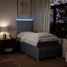 Cama box spring con colchón tela gris claro 80x200 cm