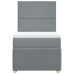 Cama box spring con colchón tela gris claro 80x200 cm