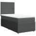 Cama box spring con colchón tela gris oscuro 80x200 cm