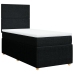 Cama box spring con colchón tela negro 80x200 cm