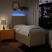 Cama box spring con colchón tela color crema 80x200 cm