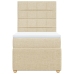 Cama box spring con colchón tela color crema 80x200 cm