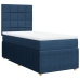 Cama box spring con colchón tela azul 80x200 cm