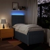 Cama box spring con colchón tela azul 80x200 cm