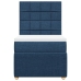Cama box spring con colchón tela azul 80x200 cm