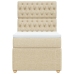 Cama box spring con colchón tela color crema 80x200 cm